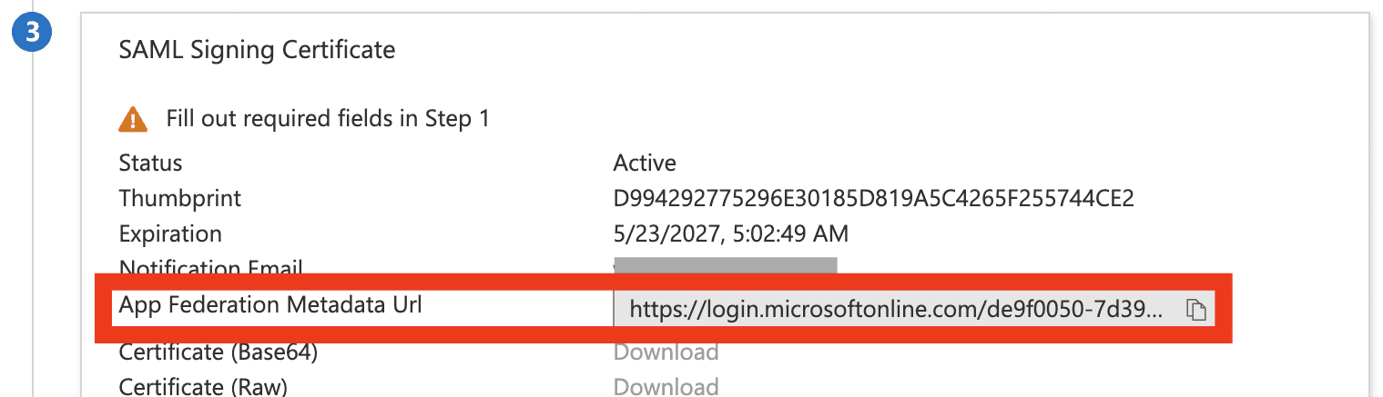 {'_type': 'localeString', 'en': 'SAML Signing Certificate.'}
