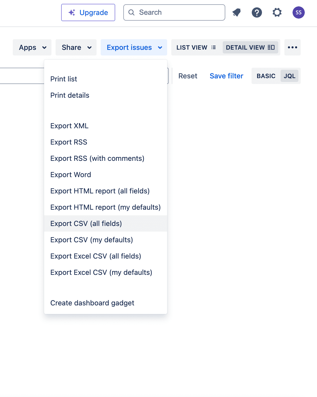 Export to csv