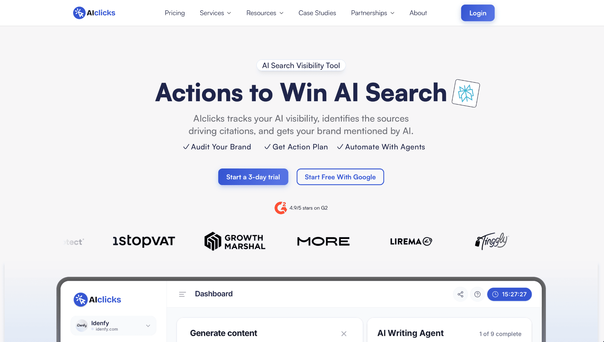 Aiclicks io home page