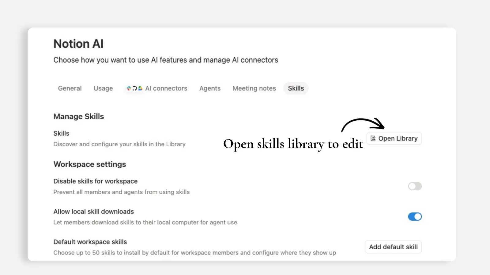 how to edit Notion AI skills