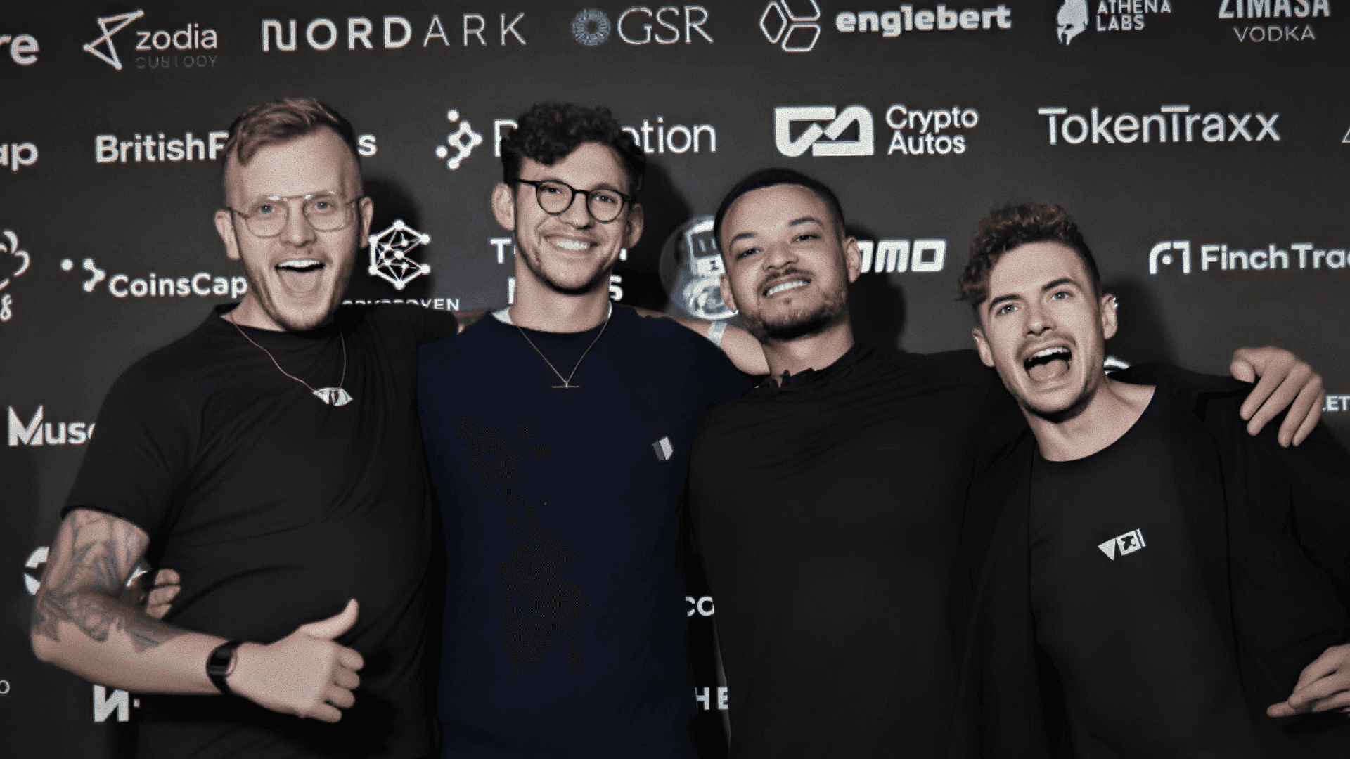 Photo of the Flight3 founders and Steven Bartlett