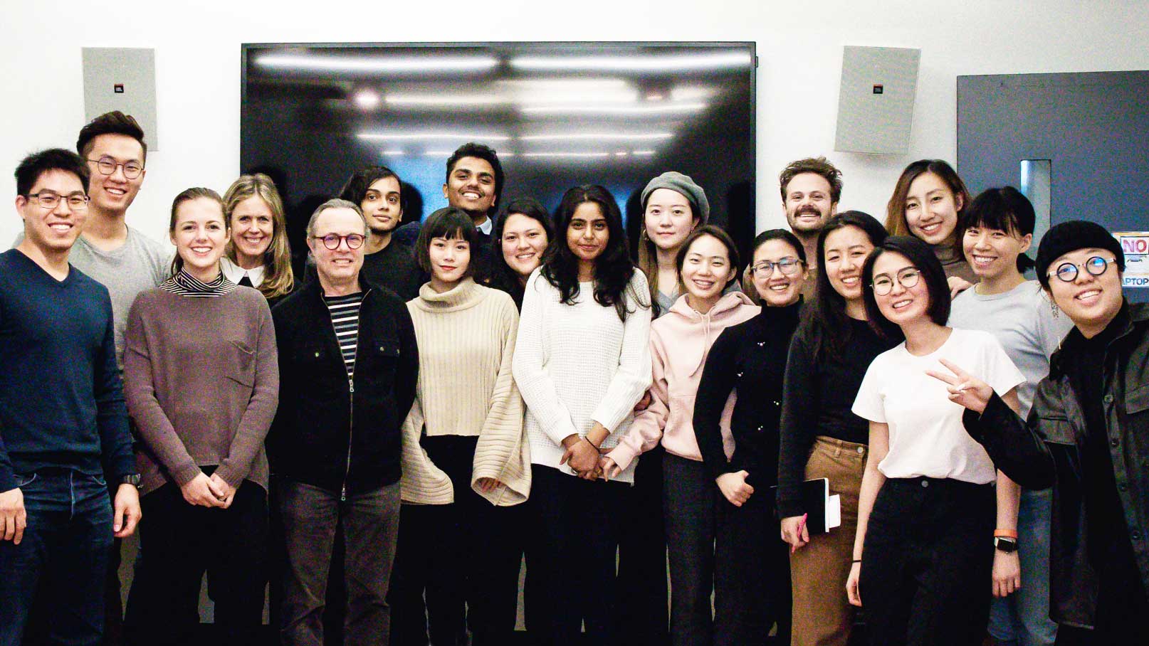 Ken Carbone and MFA Design class of 2021 in classroom