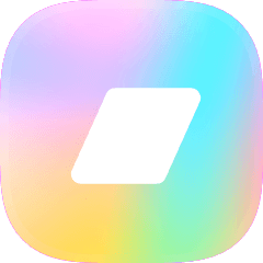White lightning bolt icon on an orange, pink, and purple gradient background.