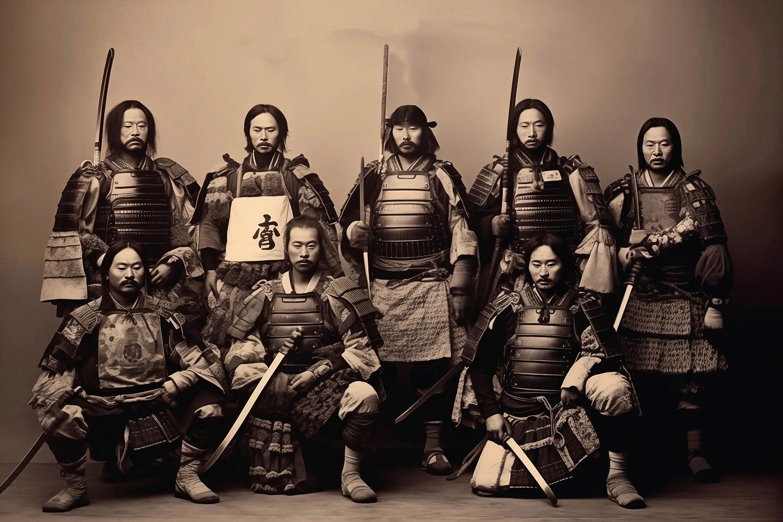 Folk Fable AI samurai film photo print