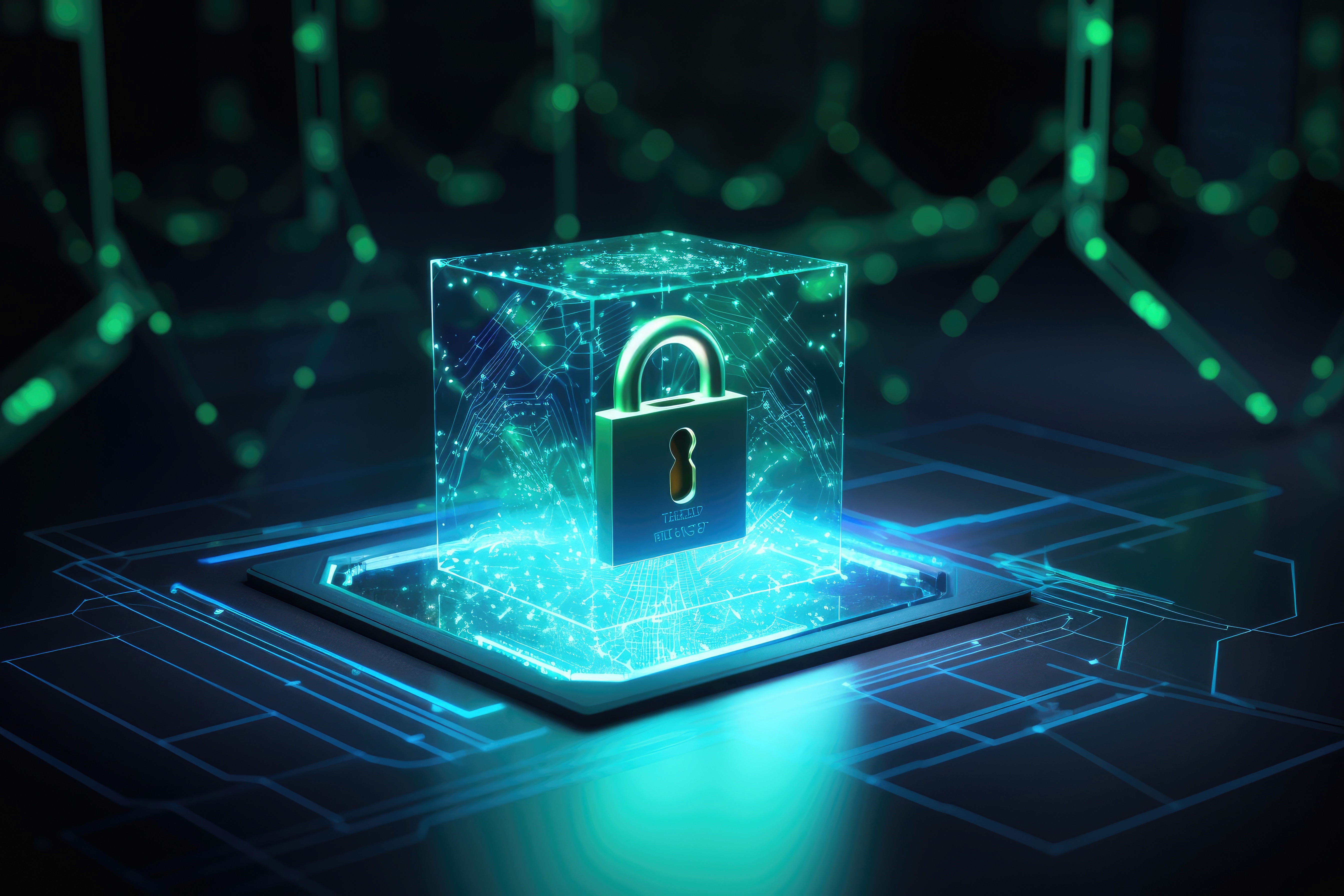 3D digital lock cube representing cybersecurity protection and IT certification readiness