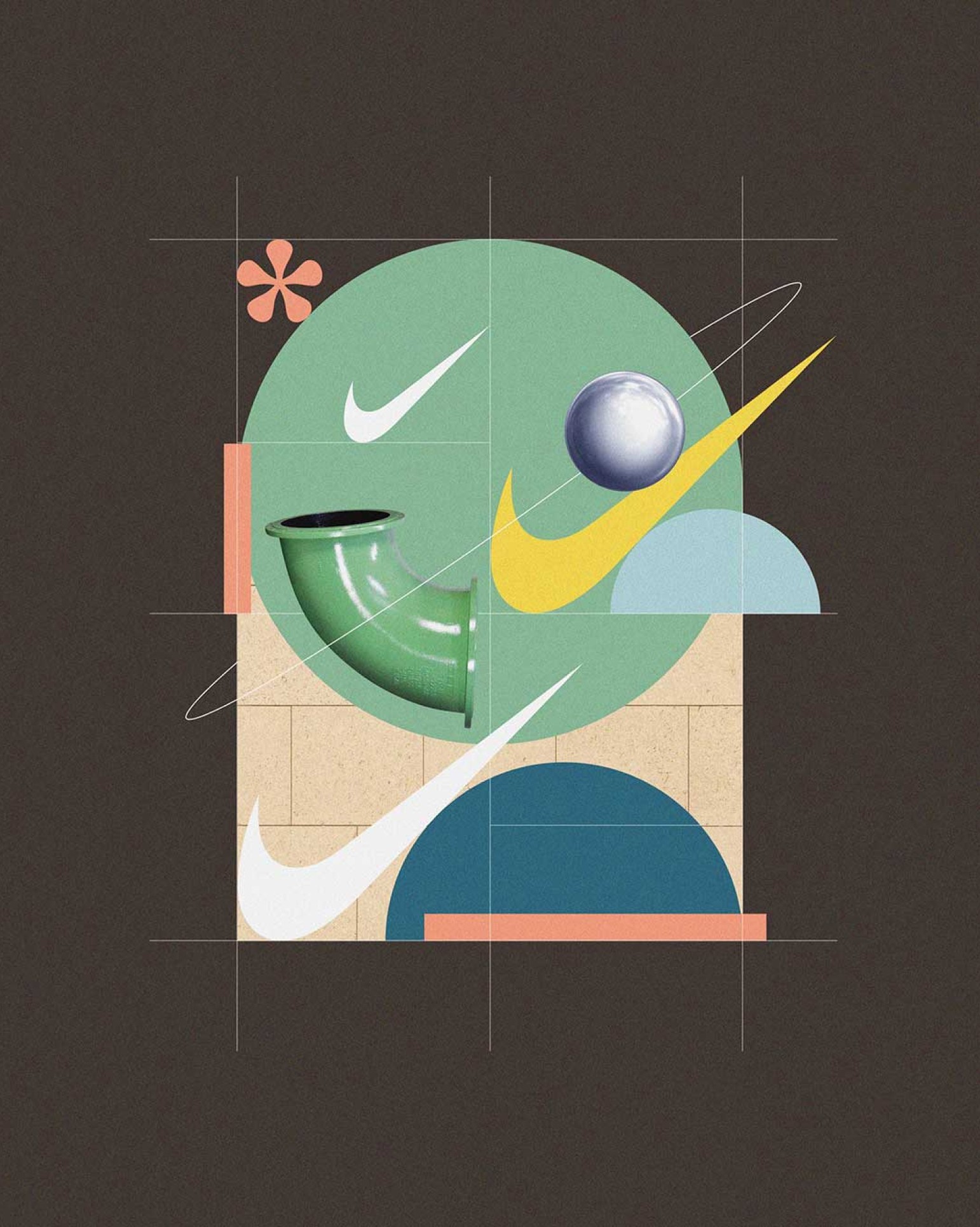 Off white inspired collage to show brownmint as a multidisciplinary design studio