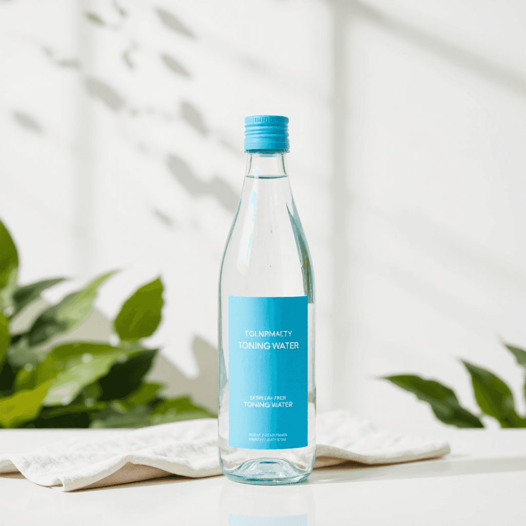 product photography of a bottle of refreshing toning water