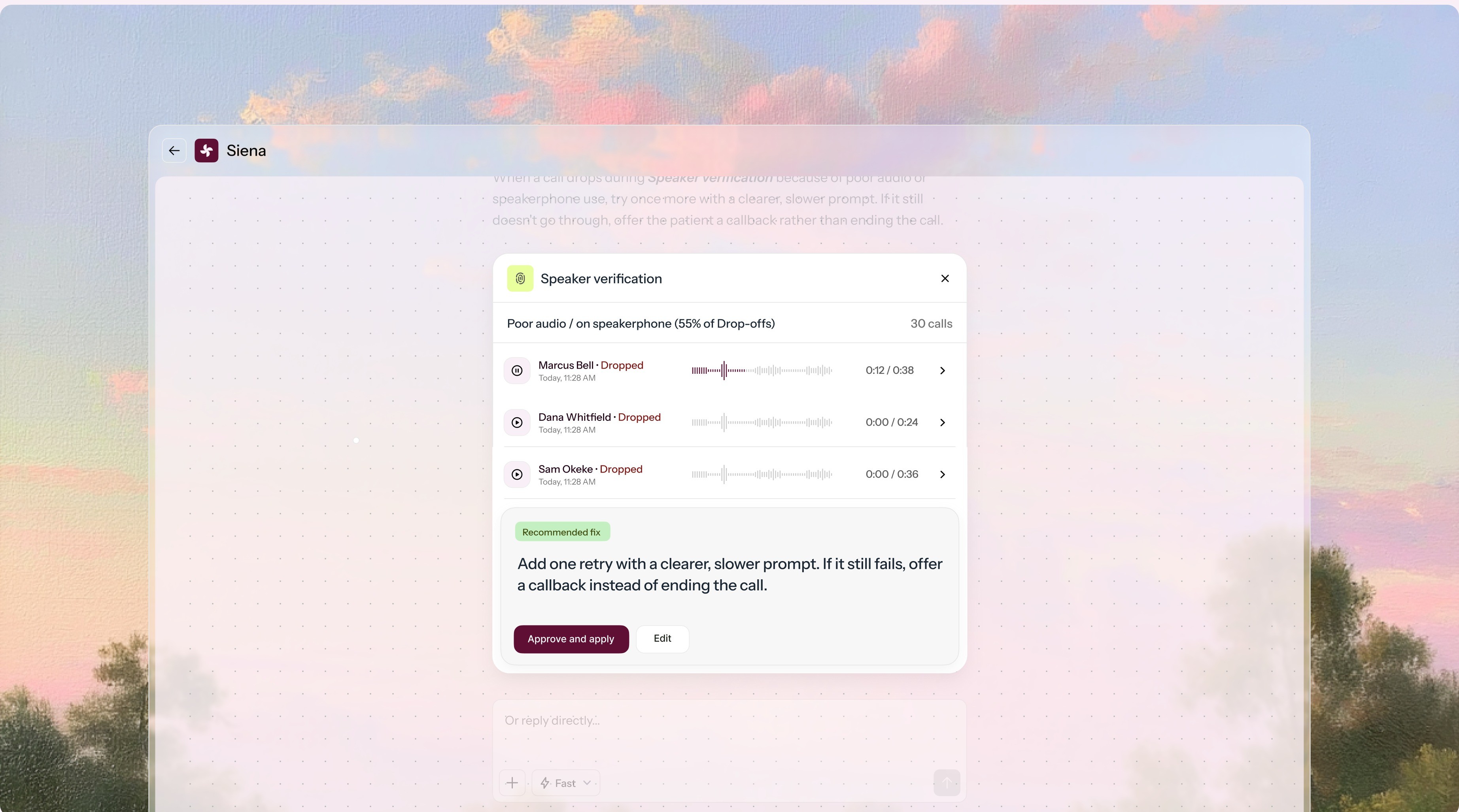 Self improving view showing suggested fixes