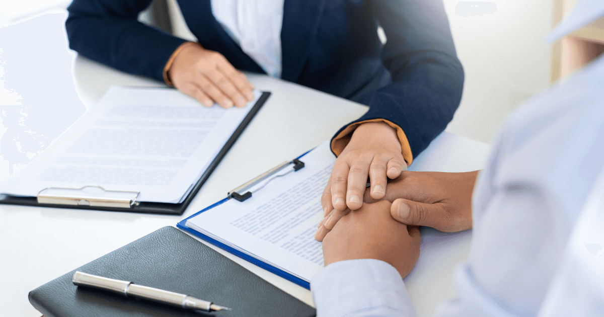 Handshake and support icons for Ongoing Support from Fibi Law