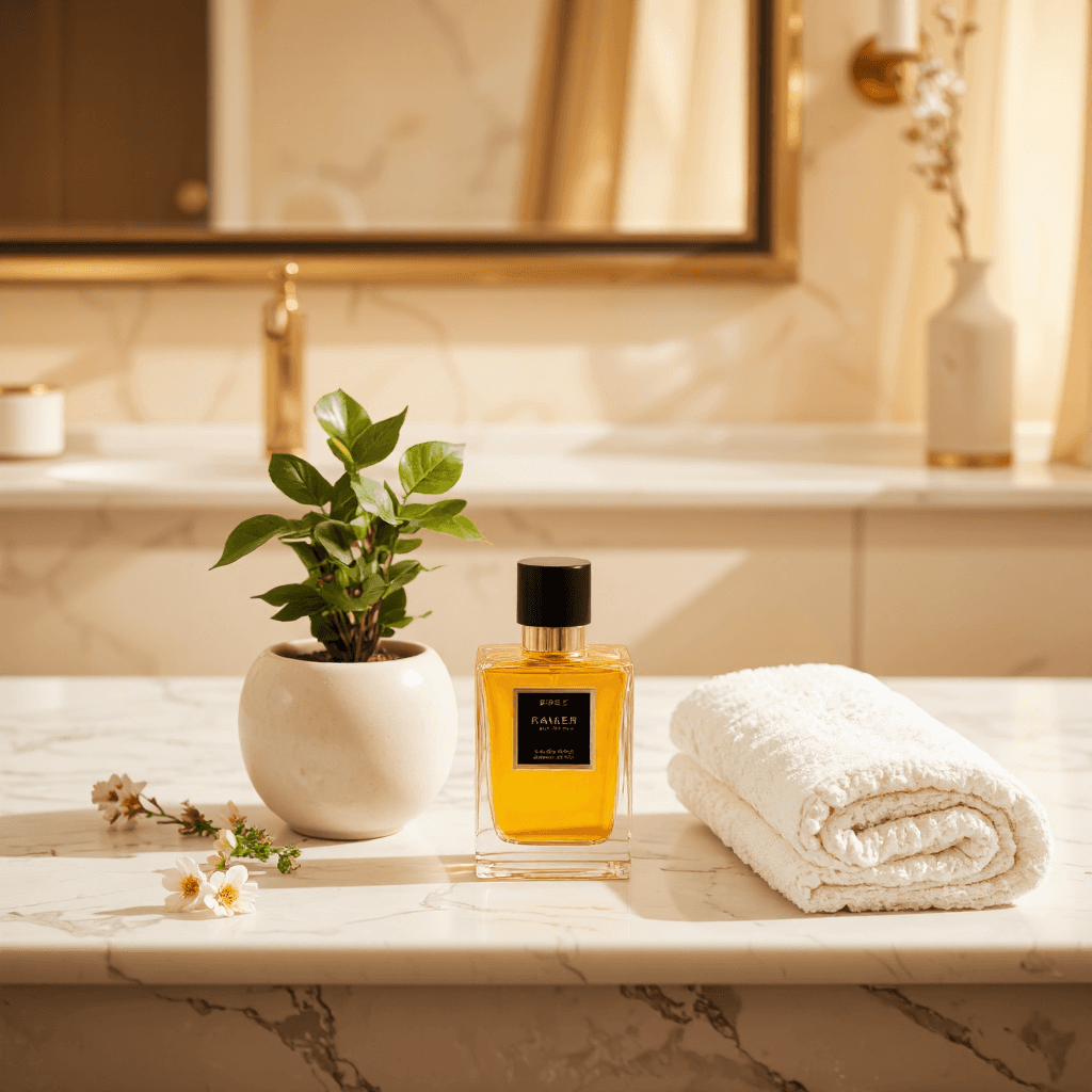 product photography of bottle of perfume