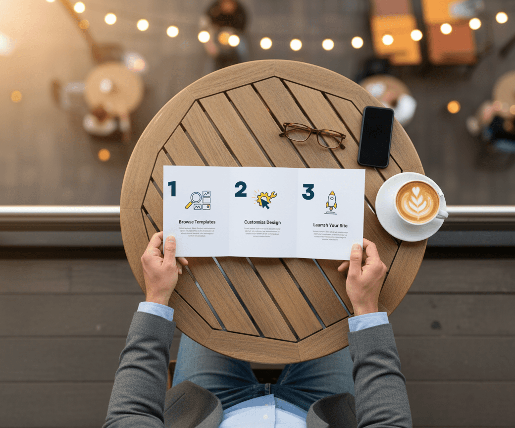 a person holding the brochure open