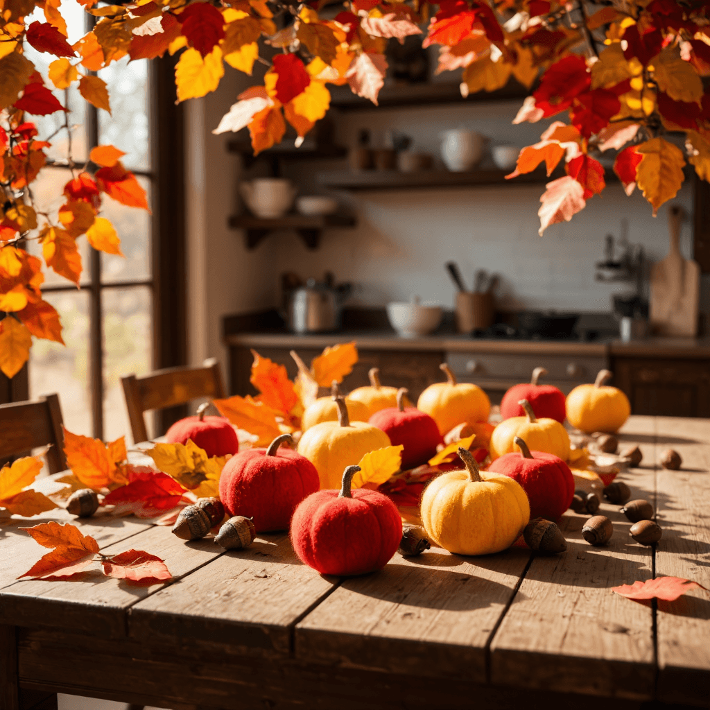 product photography of a set of felt apple shapes