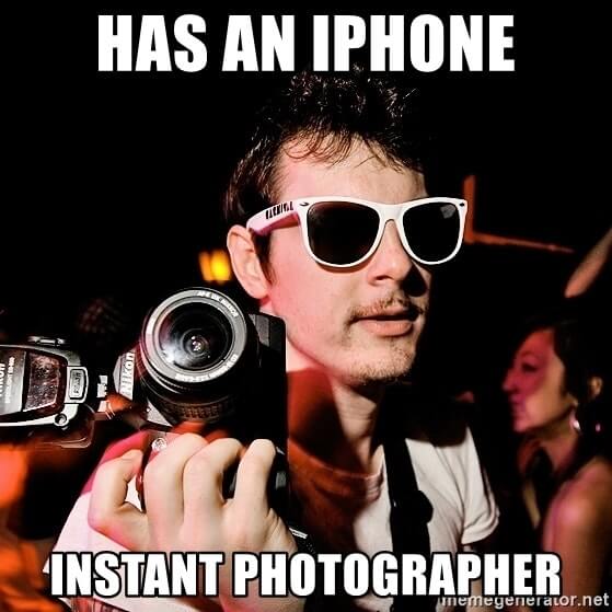 has an iPhone instant photographer - Creepy Party Photographer | Meme  Generator