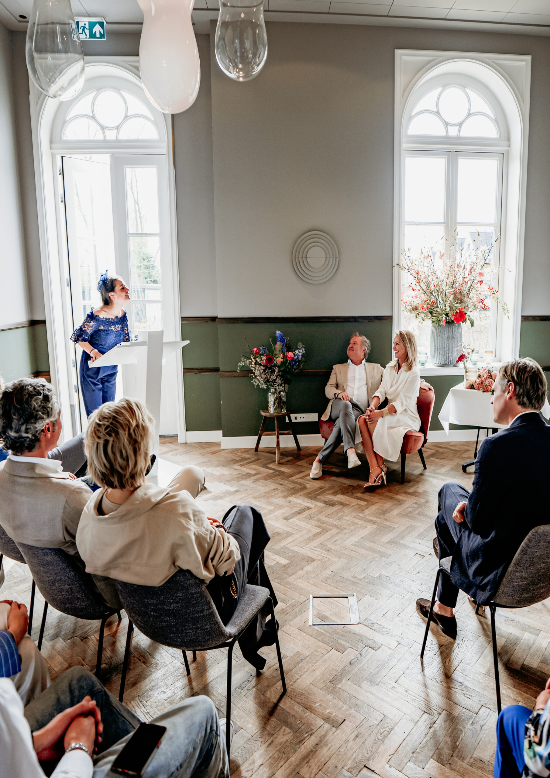 Classic style restaurant interior with paintings on the wall