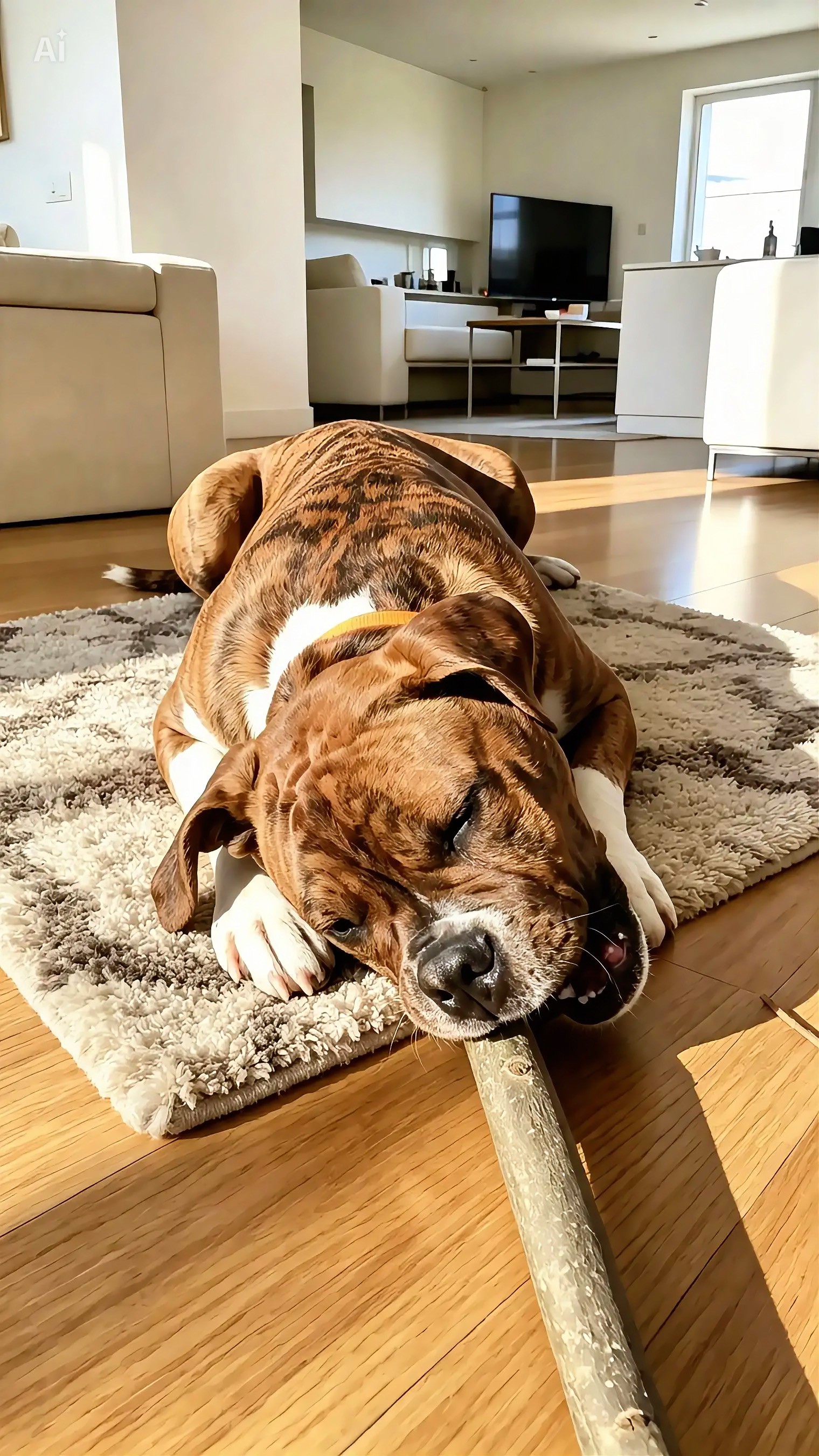 Dog in a beautifully clean home