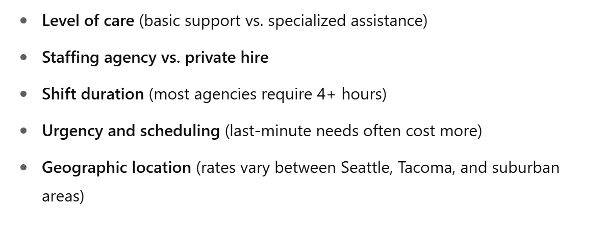 Factors Influencing Home Care Costs in Seattle