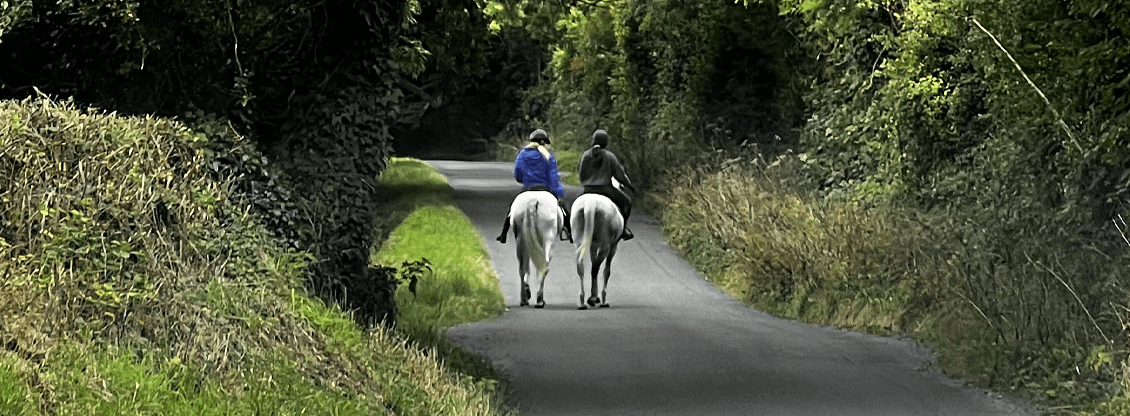 Couple riding horses down a country lane | Egland Park | Ashbourne, Co Meath