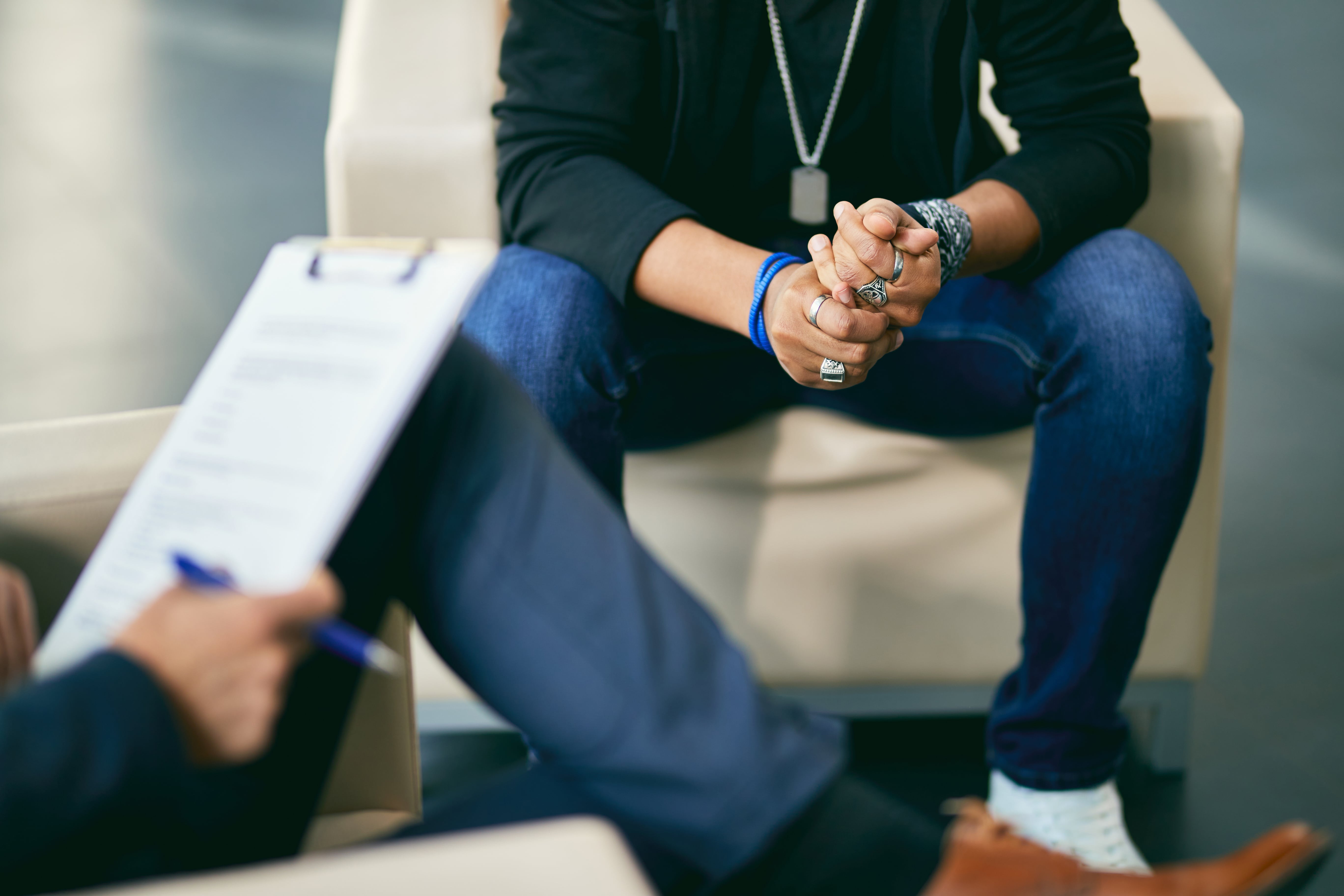 A person in counselling 
