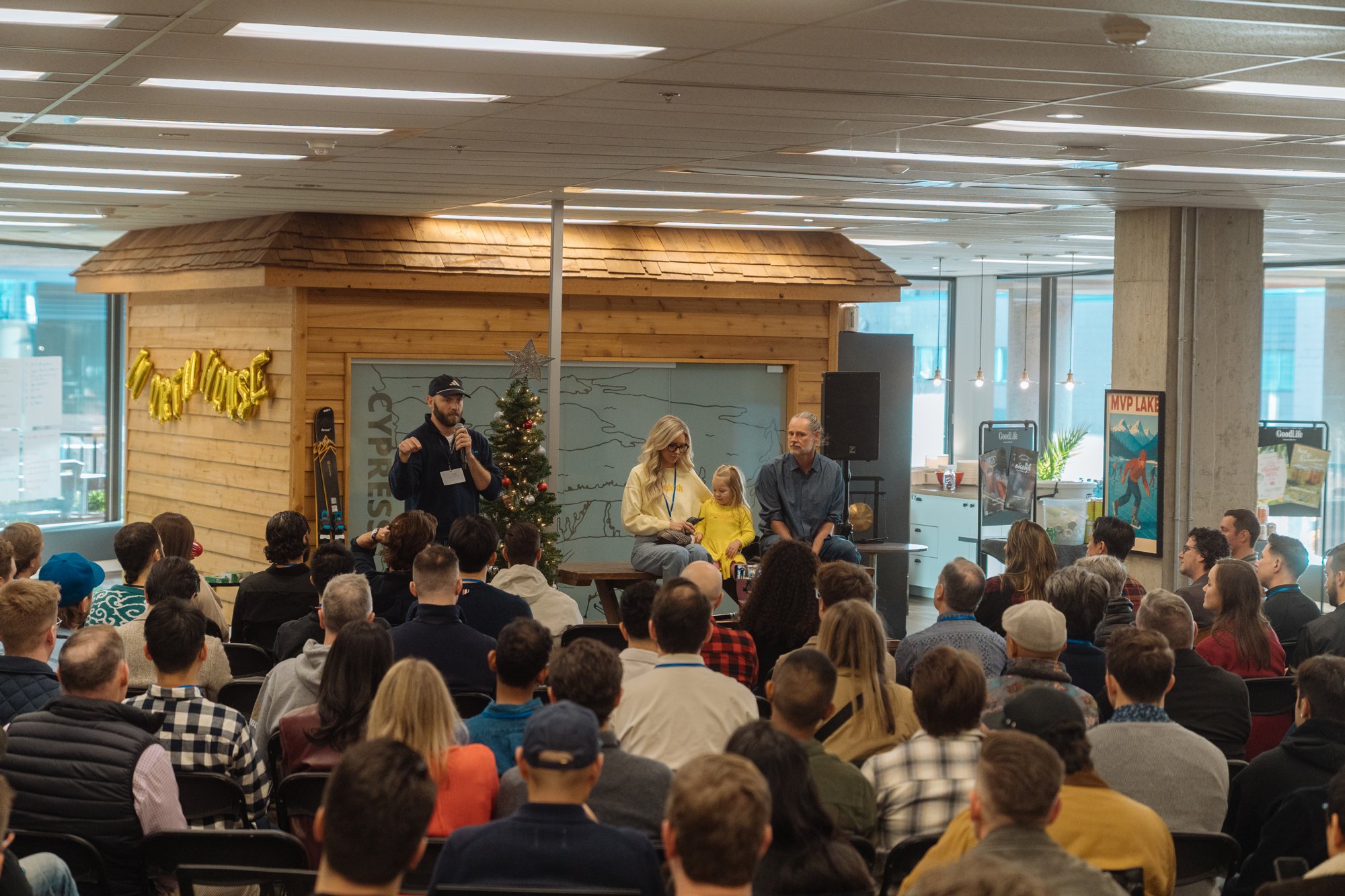 A packed room at an LOI community event