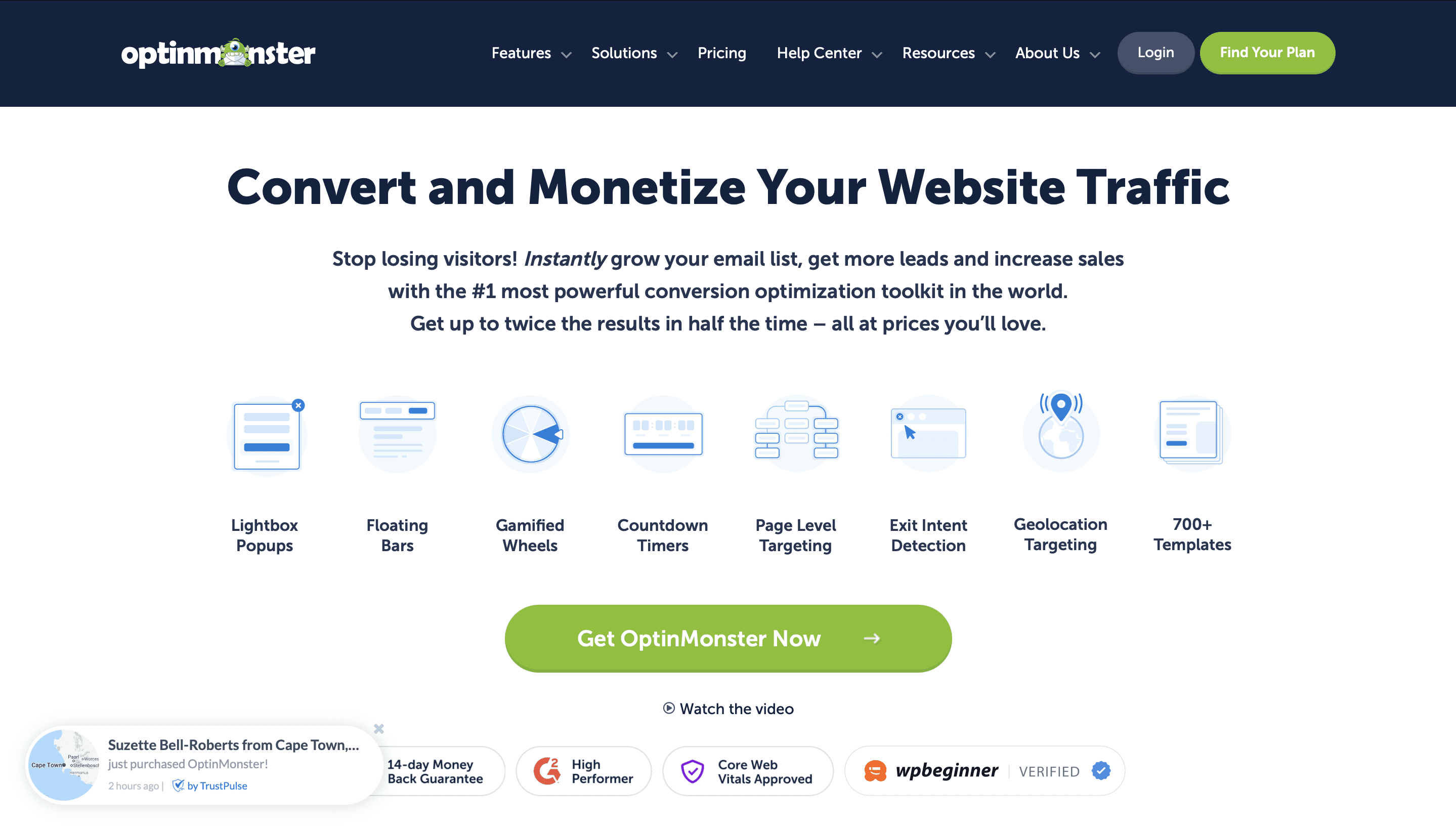 OptinMonster home 