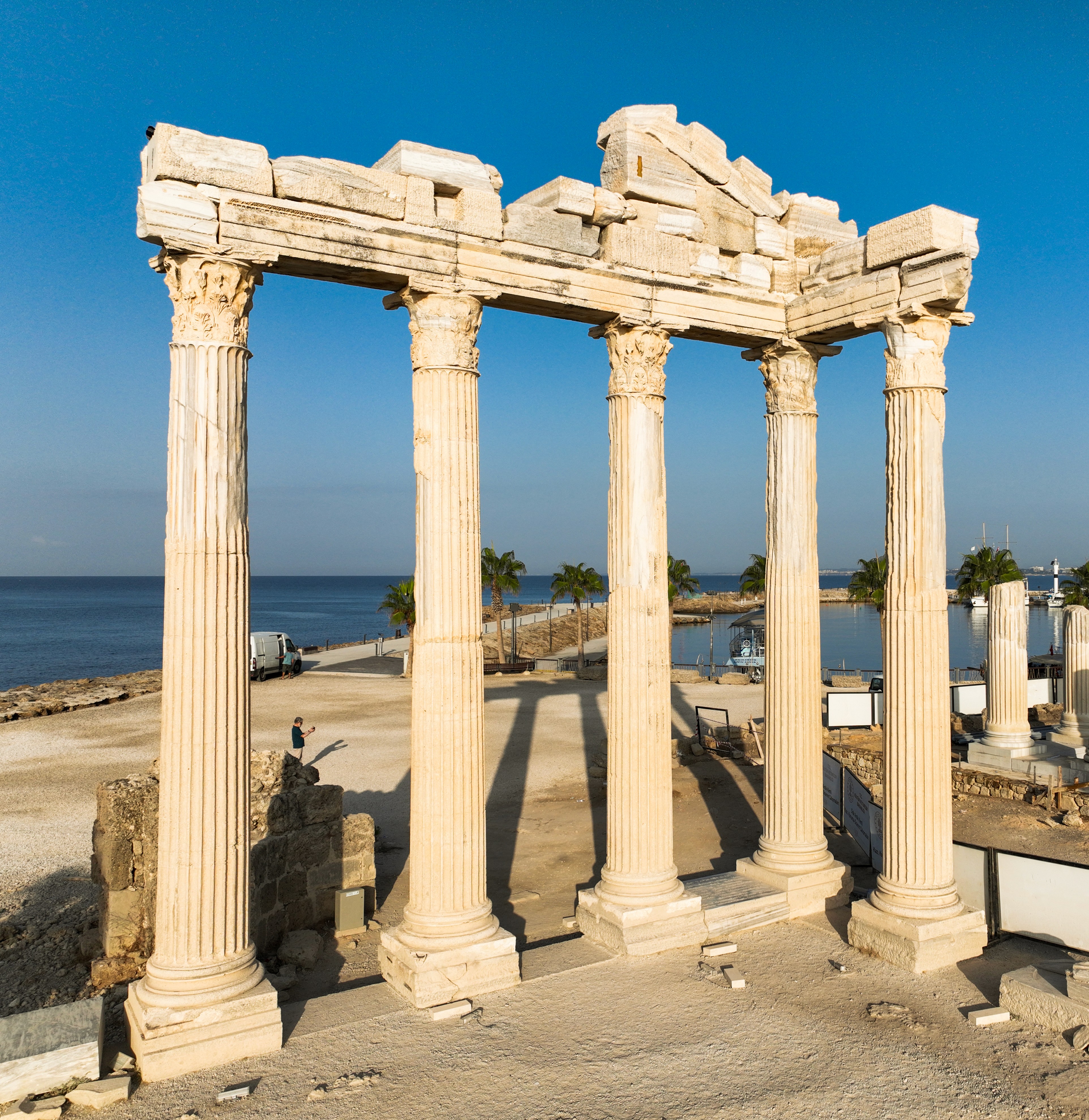 Temple of Apollo ruins in Side Ancient City Antalya Turkey