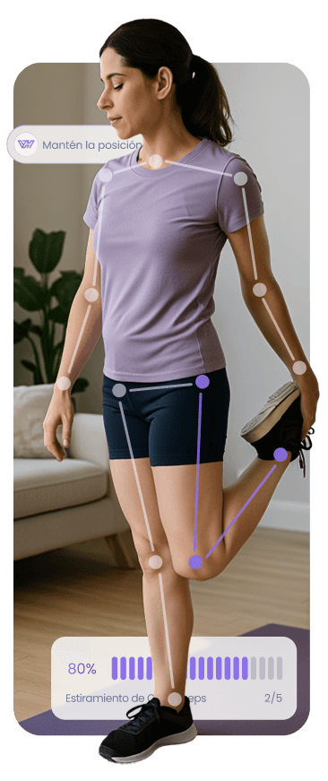 Person Stretching in living room with virtual physical therapist