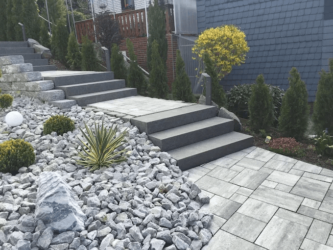 Beautiful landscaped garden with greenery and outdoor design elements.