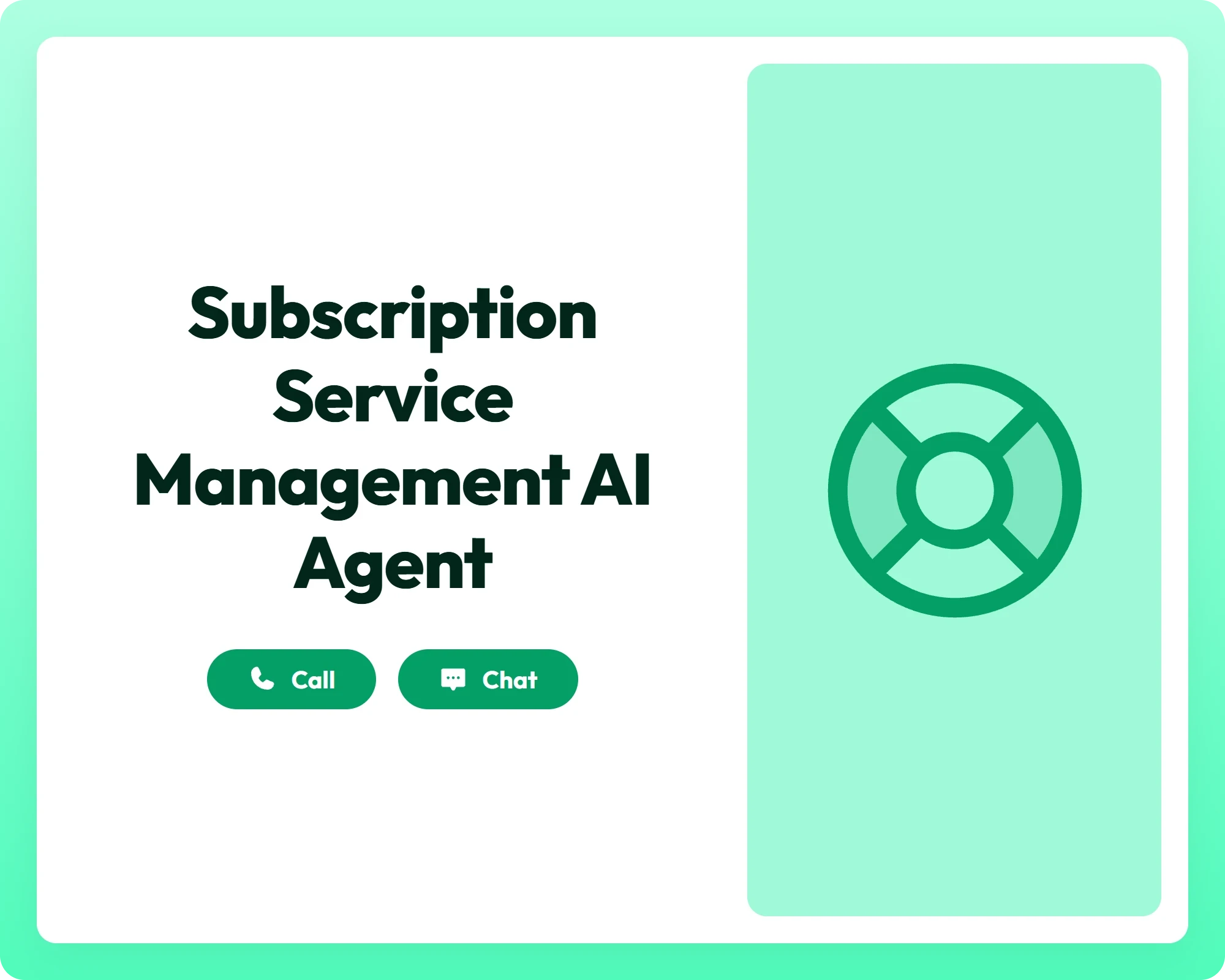 ai customer support agent offers help via call and chat with a lifebuoy icon for managing subscriptions