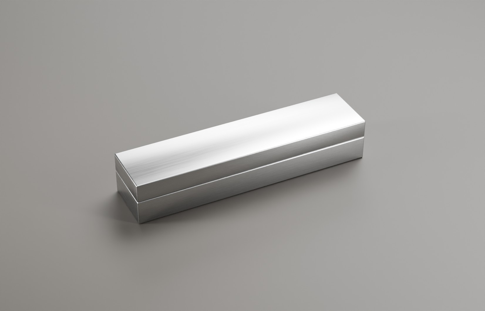 Closed metal incense box with a simple rectangular silhouette