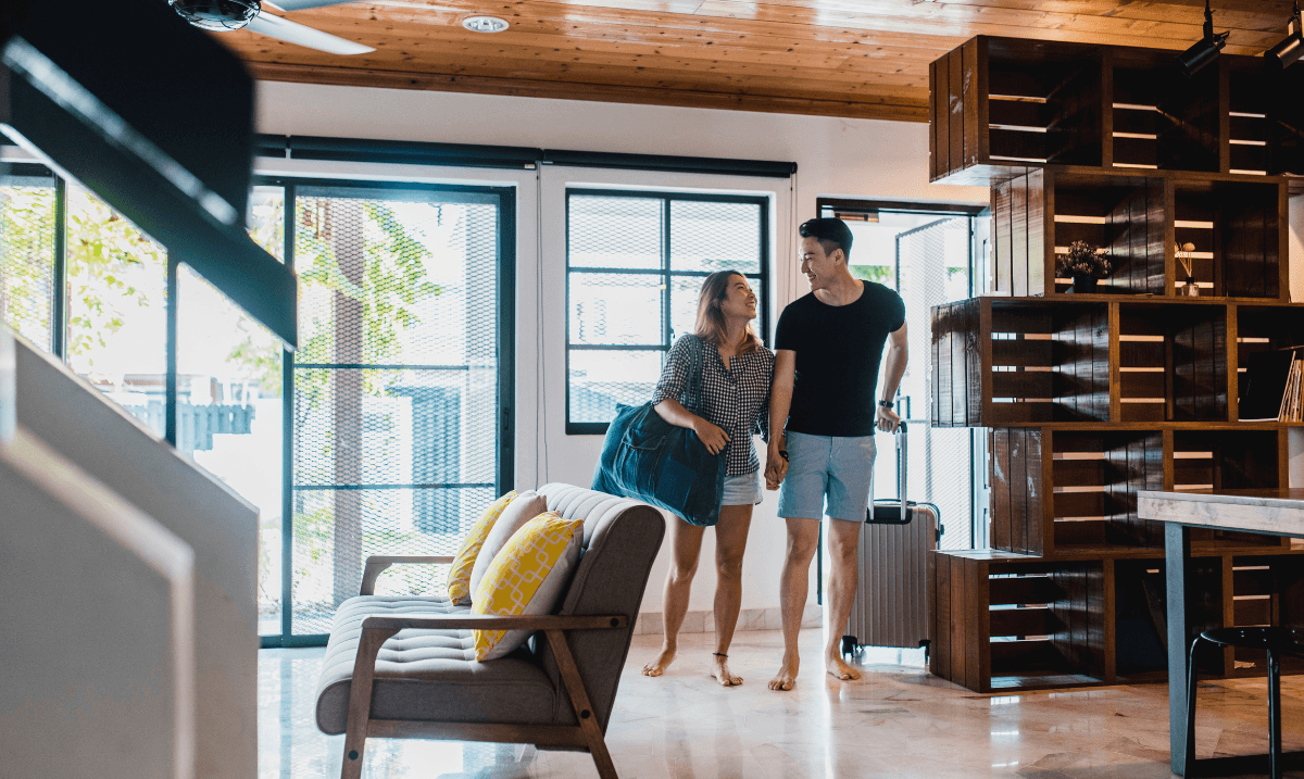 couple in short-term rental