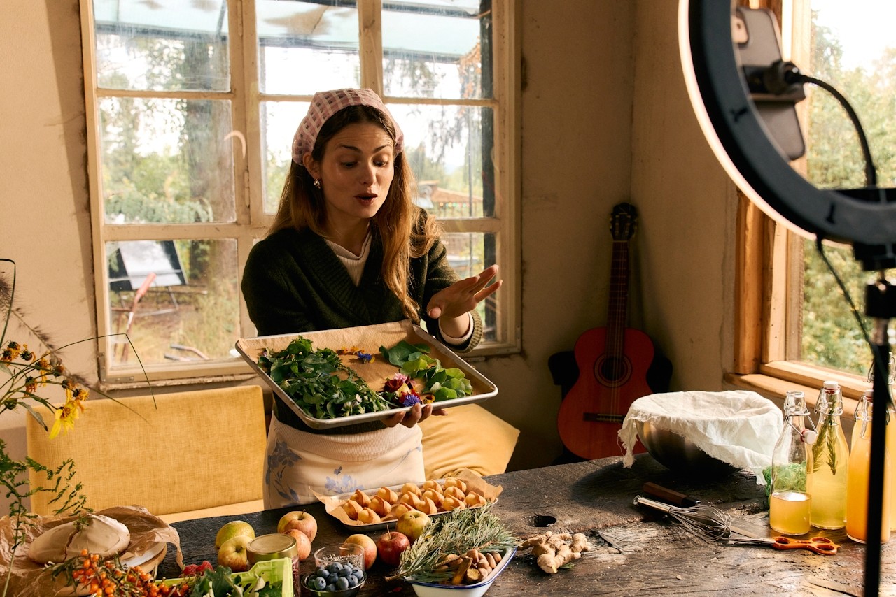 A black female model