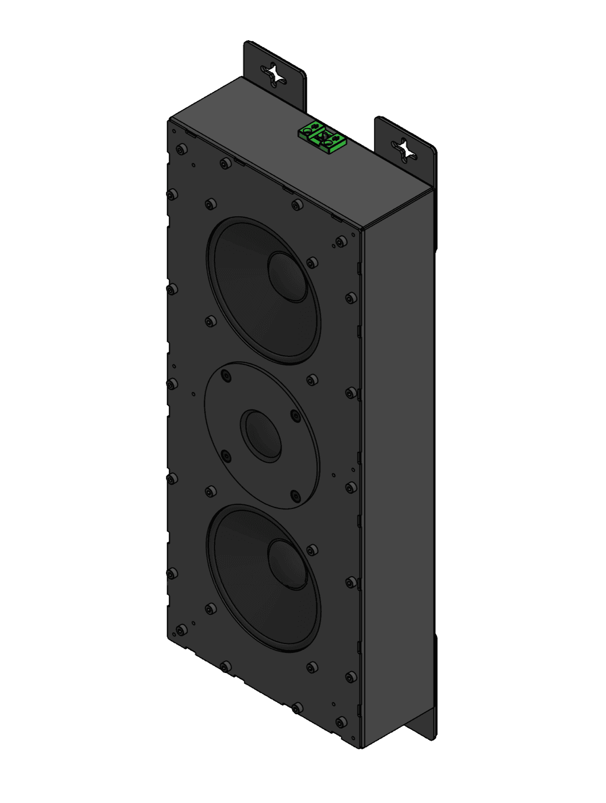 Black smart home device with screen showing time and temp