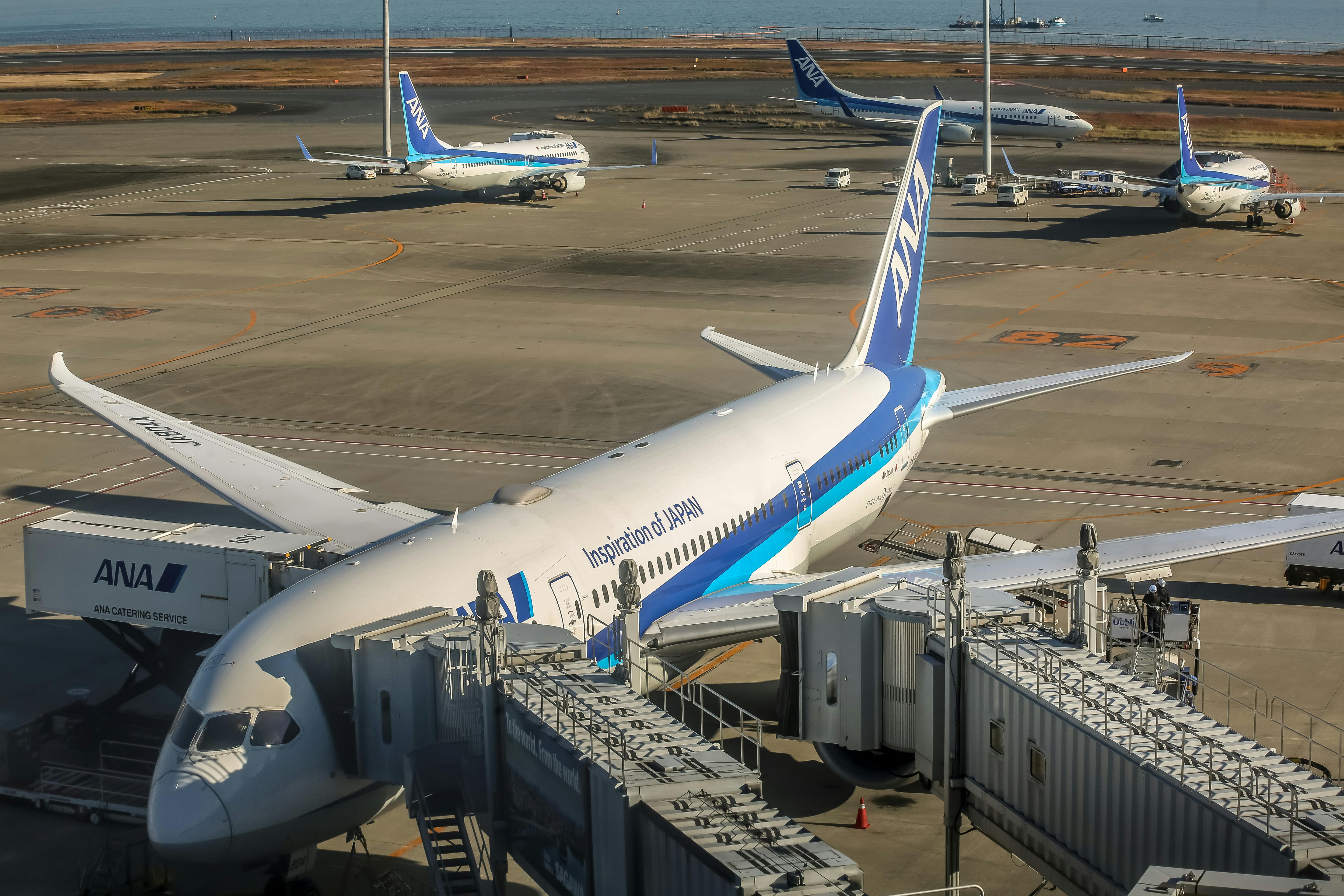 travel jet lag photo of ana airplane