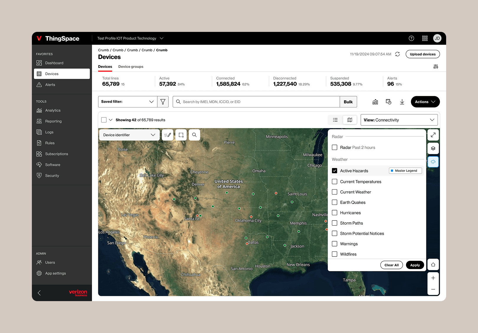 Map View to Monitor Devices