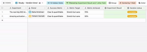 "The completed experiments archive"