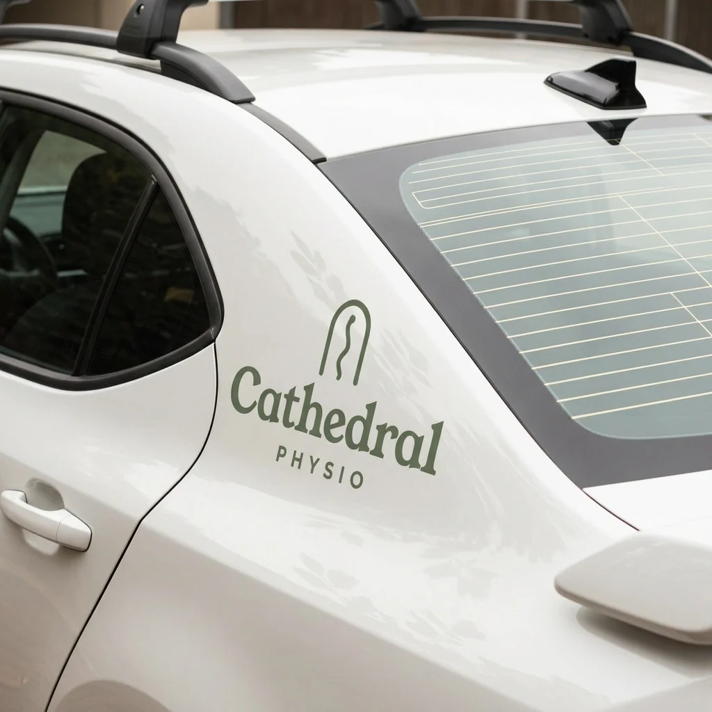 Car lettering decals, branded product shot