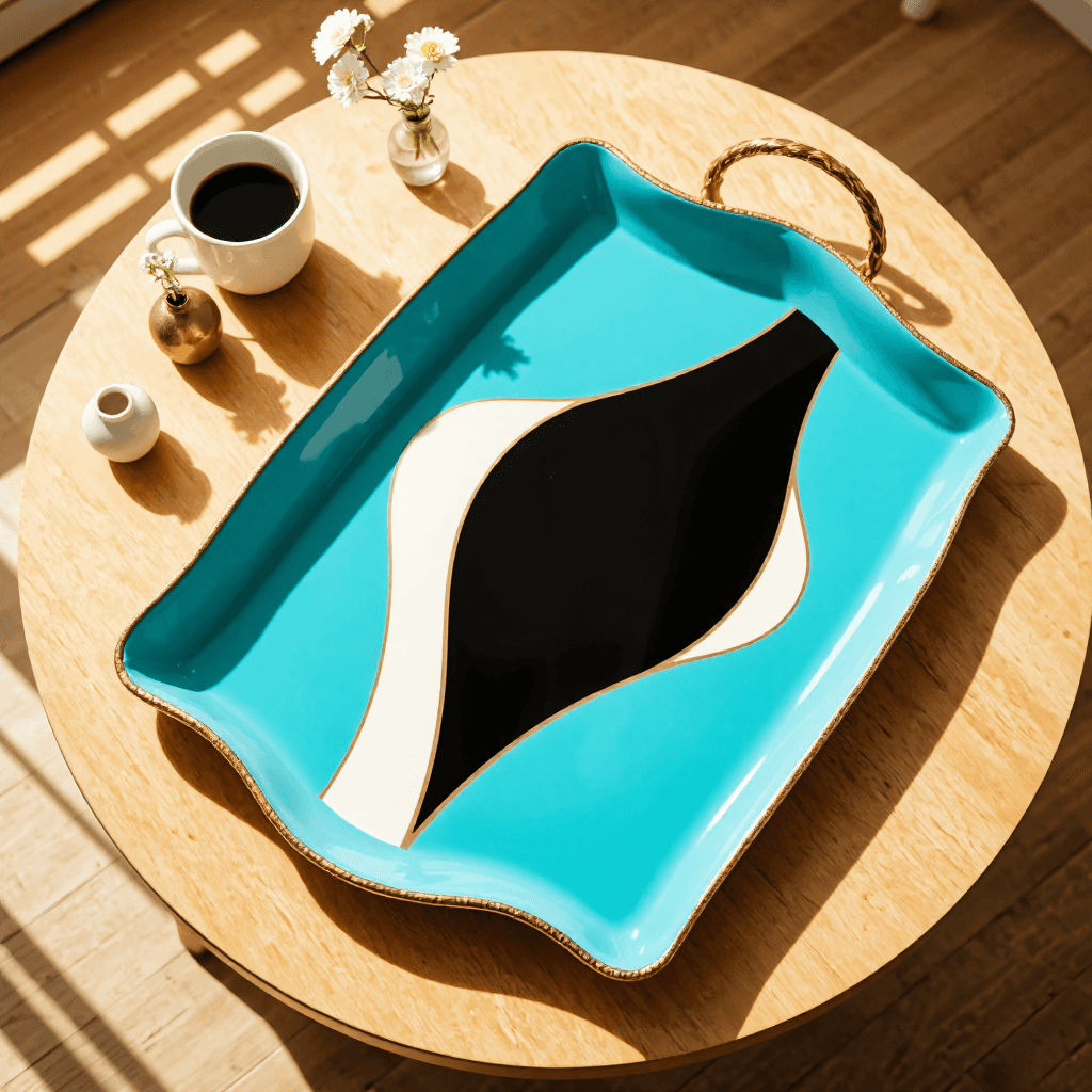 product photography of decorative serving tray