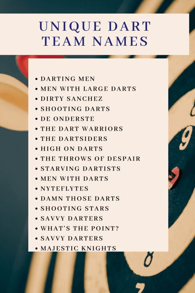 Dart Team Names - treble makers darts wordplay