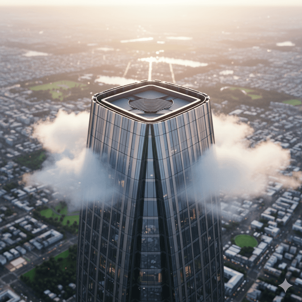 Sector 65 Gurugram M3M Golf Mansions high-rise tower at sunset.