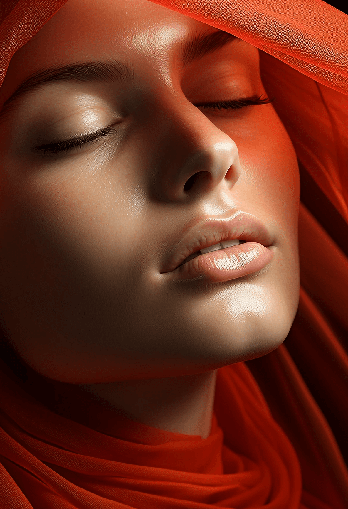 woman with her eyes closed