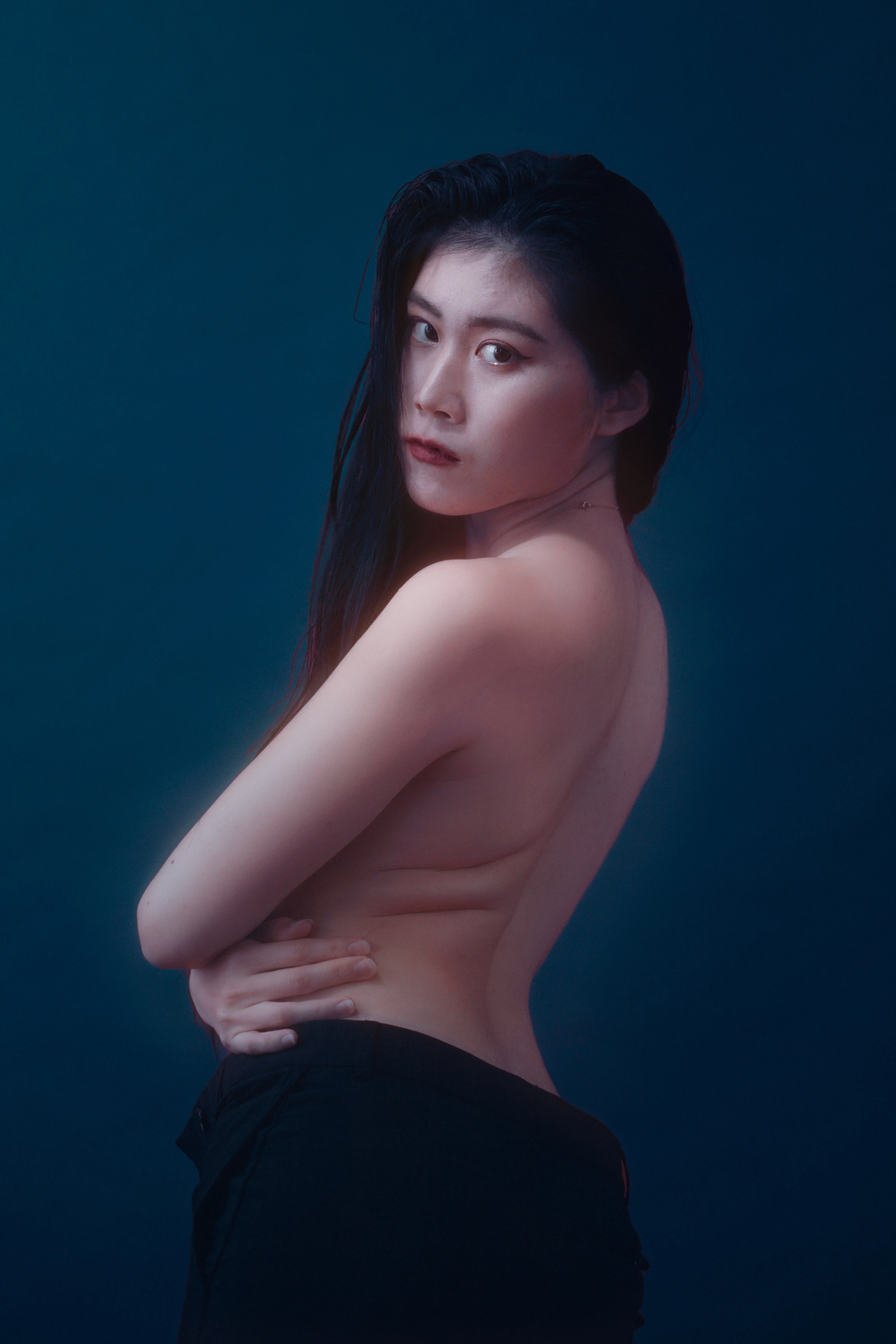 Stylish model in crowd