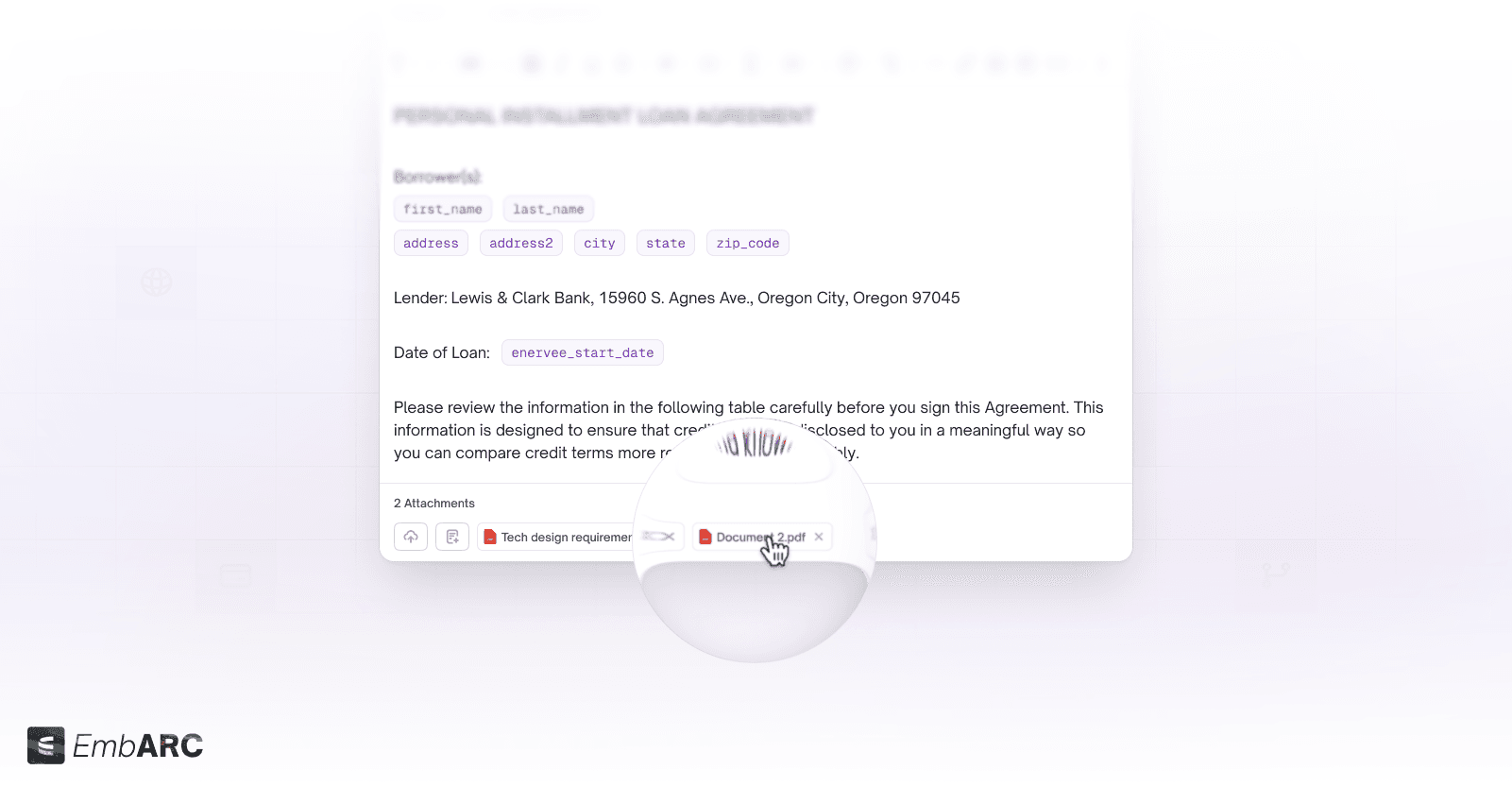 EmbARC Loan Management System - Email Attachment Improvement