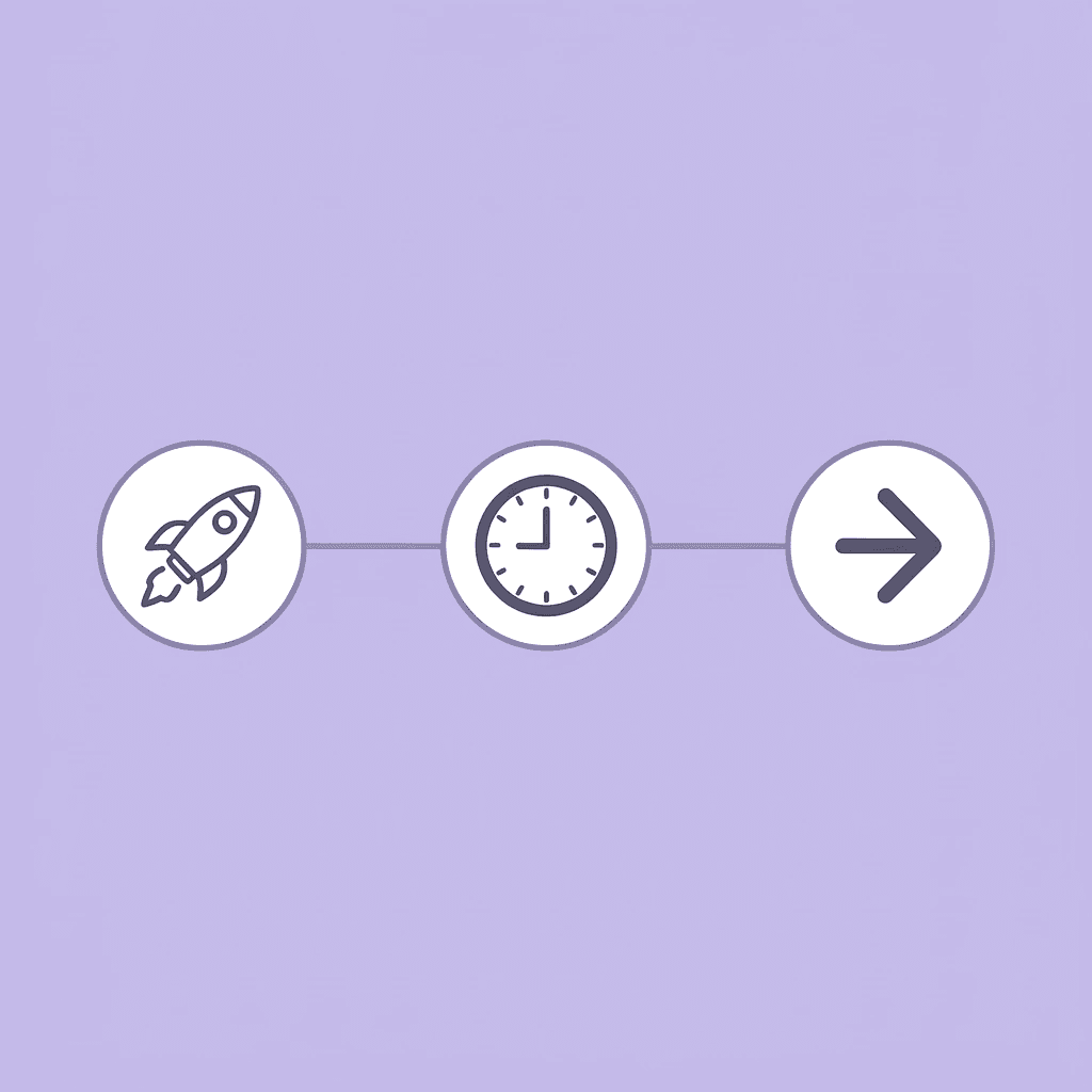 Timeline showing faster value delivery in weeks versus quarters