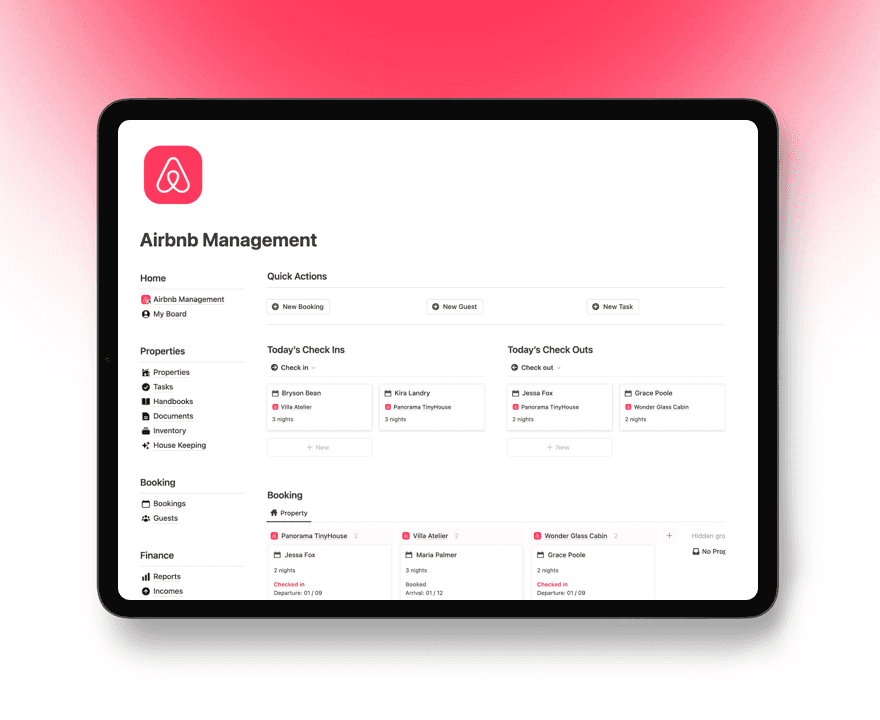 Airbnb Management Notion Template