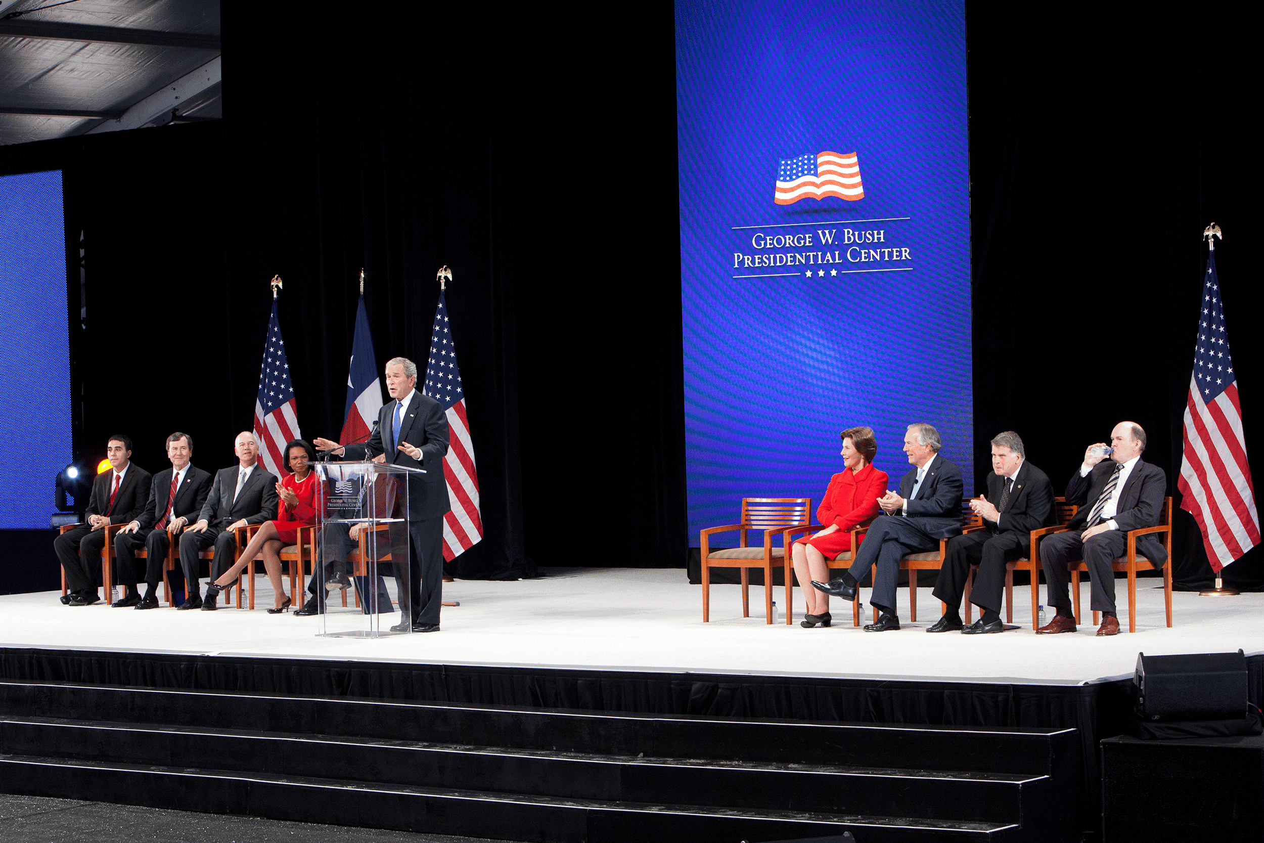 George W. Bush Presidential Center Groundbreaking President Bush speaking at podium