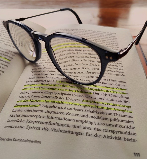 Buch und daraufliegende Brille