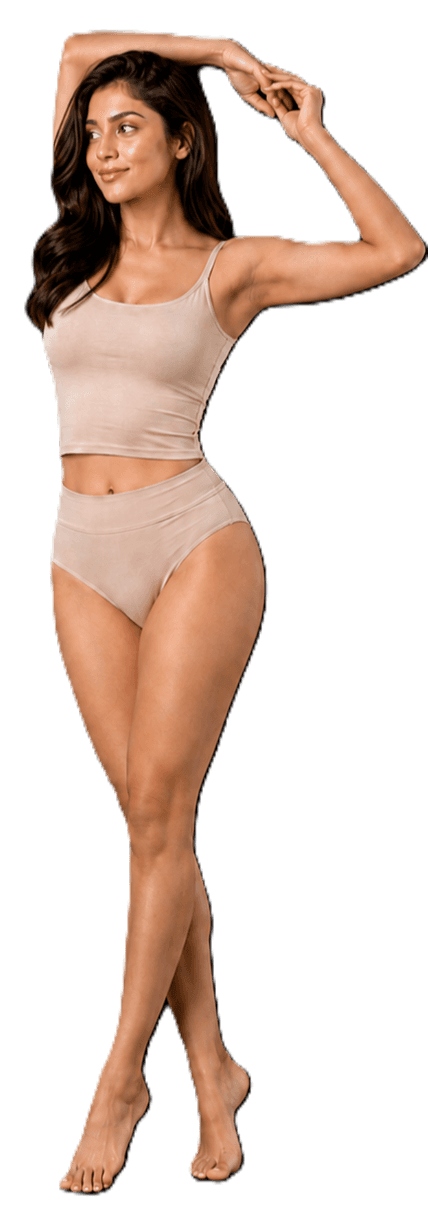 Model representing laser treatment areas