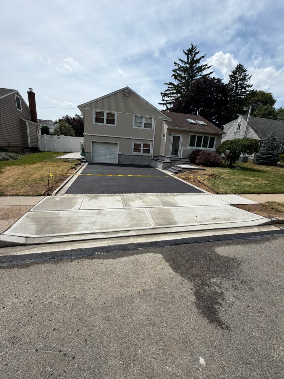 Completed concrete and sidewalk project by Rockville Concrete Corp on Long Island