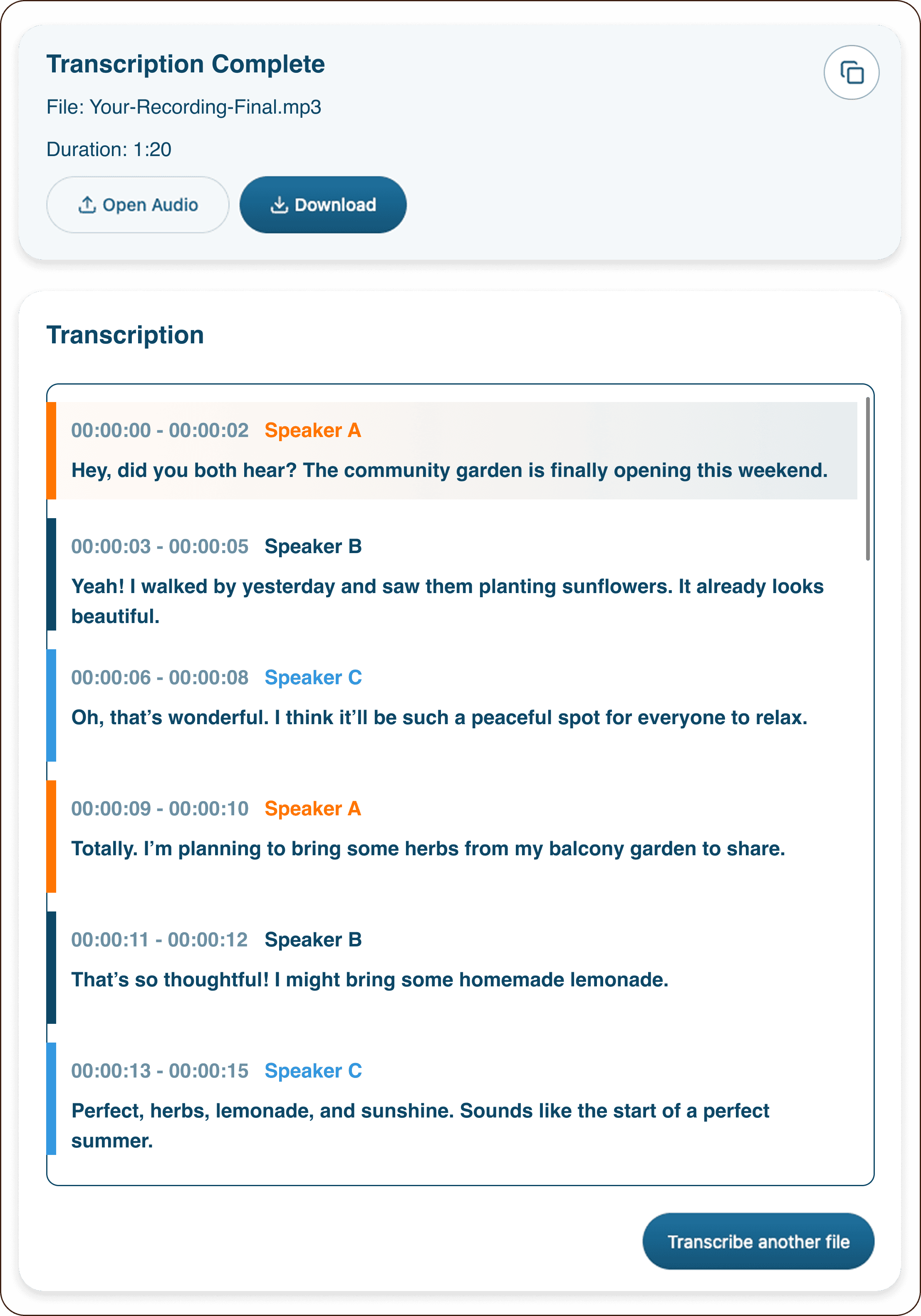 TwinMind transcription in process 