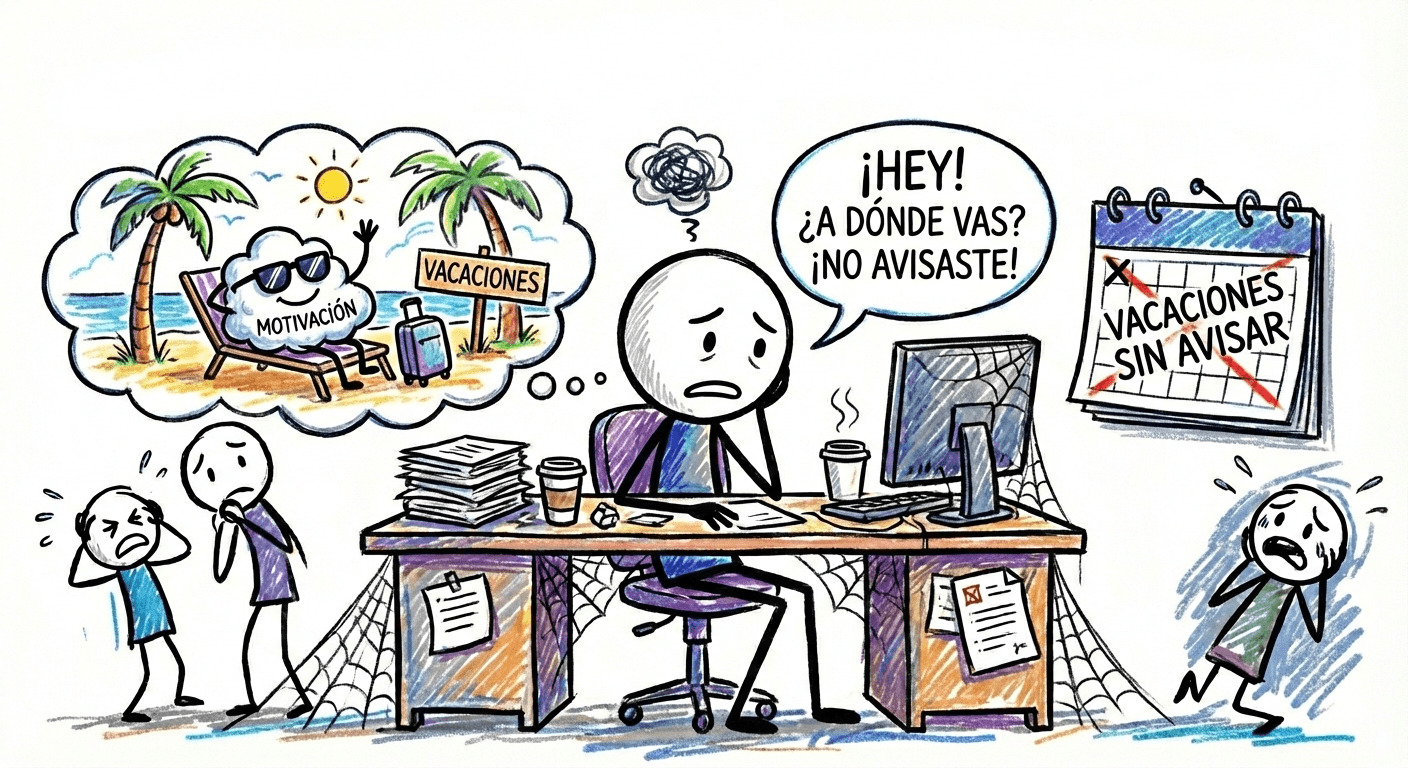 Una persona agobiado y sin motivacion